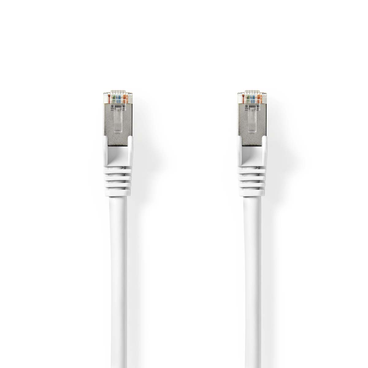 NEDIS Síťový kabel Cat 8.1 | S / FTP | RJ45 Zástrčka | RJ45 Zástrčka | 7.50 m | Kulatý | LSZH / PVC | Bílá | Label
