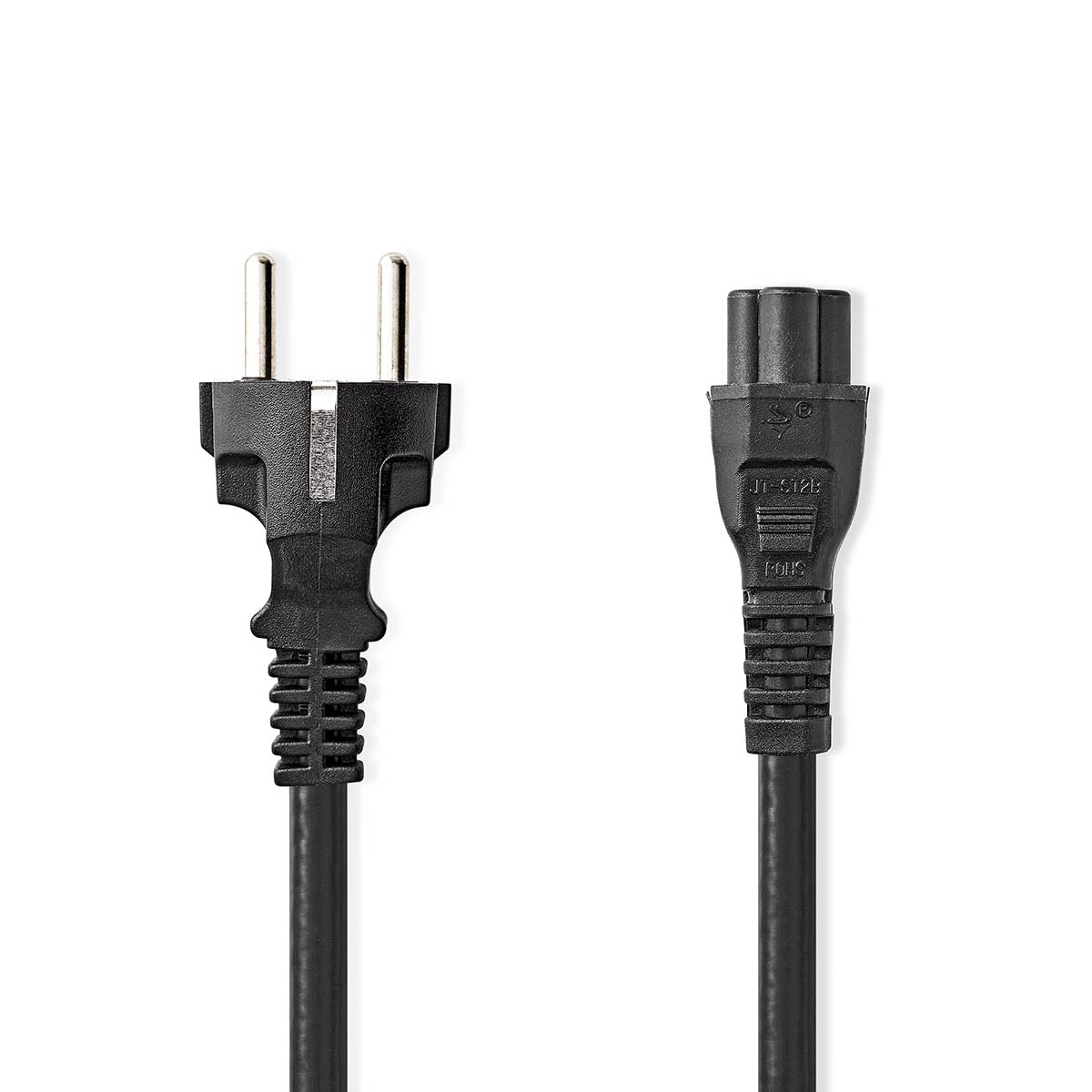 NEDIS Napájecí kabel | Typ F Zástrčka | IEC-320-C5 | Přímý | Přímý | Poniklované | 2.00 m | Kulatý | PVC | Černá | Label