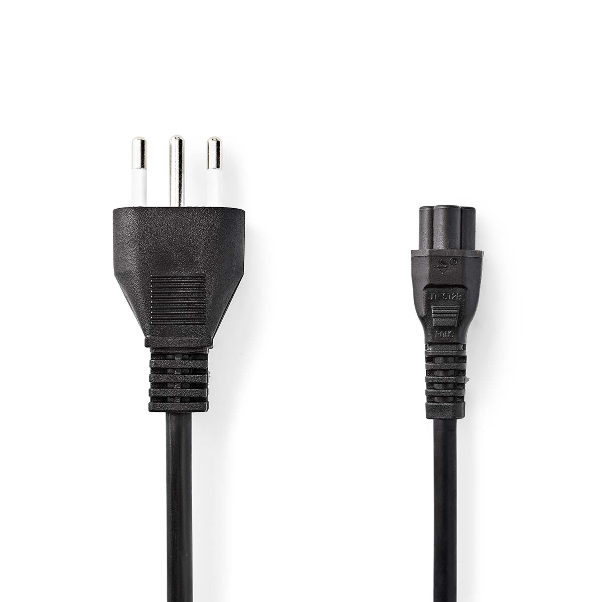 NEDIS Napájecí kabel | Itálie Zástrčka | IEC-320-C5 | Přímý | Přímý | Poniklované | 2.00 m | Kulatý | PVC | Černá | Label