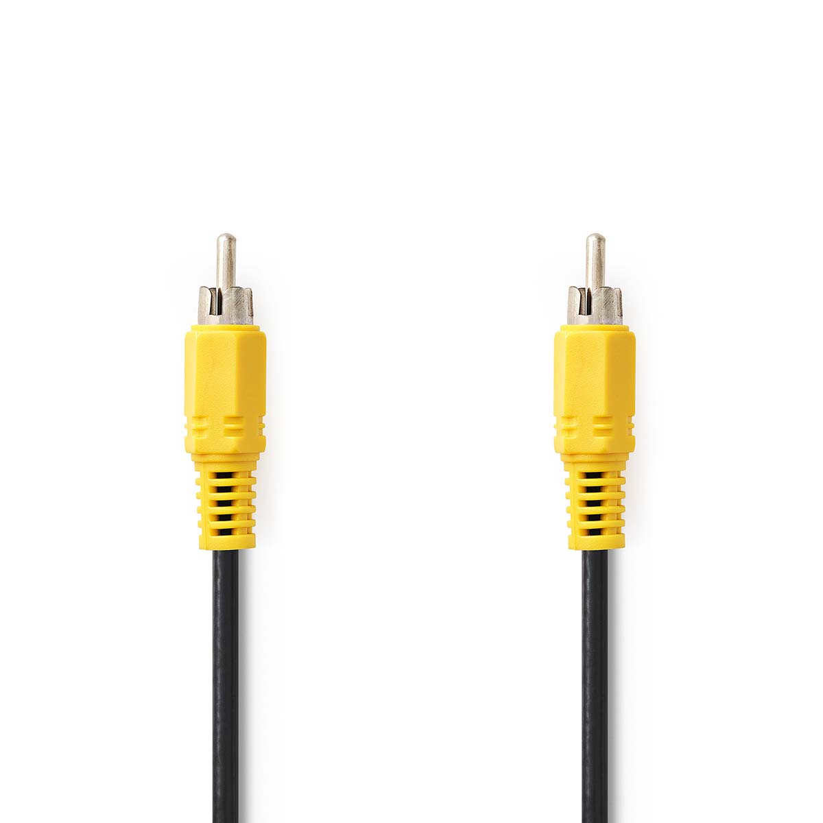 NEDIS Kompozitní video kabel | RCA Zástrčka | RCA Zástrčka | Poniklované | 480p | 2.00 m | Kulatý | PVC | Černá | Label