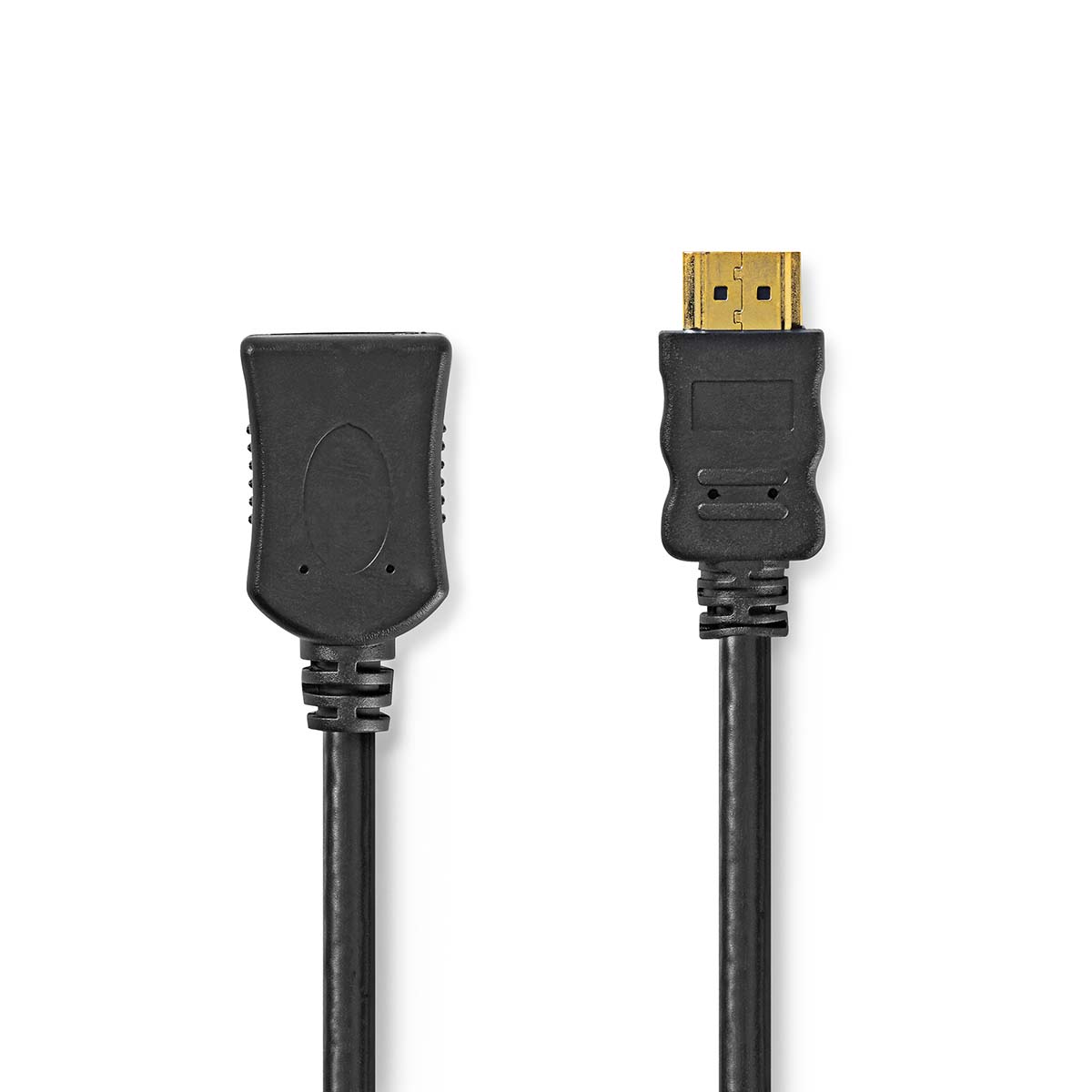 NEDIS High Speed HDMI™ kabel s Ethernetem | Konektor HDMI ™ | HDMI ™ Zásuvka | 4K@30Hz | 10.2 Gbps | 5.00 m | Kulatý | PVC | Černá | Label