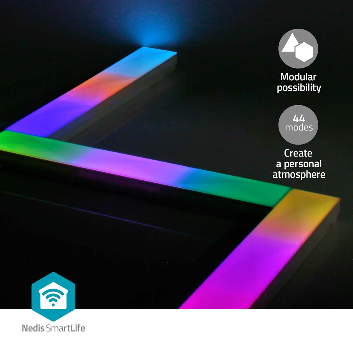 NEDIS Chytré vánoční osvětlení | Nástěnný Bar | Wi-Fi | RGBIC / Teplá Bílá | Android™ / IOS