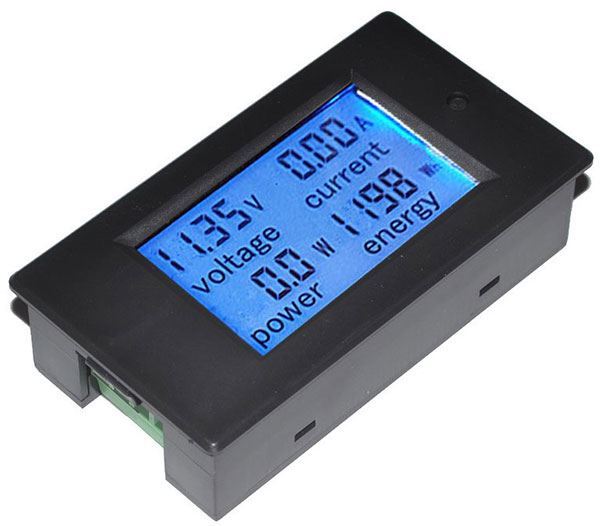Ampérmetr,voltmetr, wattmetr panelový PZEM-031, 100VDC 20ADC