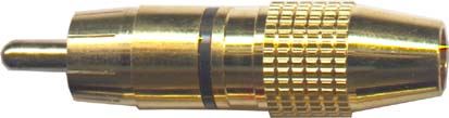CINCH konektor zlacený pro kabel 5-6mm,černý proužek