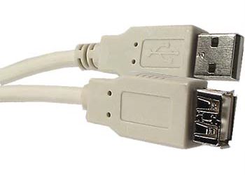 Kabel USB-A male / USB-A female, 2.0, délka 1,8m