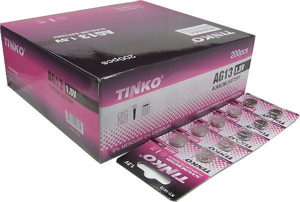 TINKO Baterie LR44 (AG13,357A,LR1154,GP357) alkalická, balení 200ks