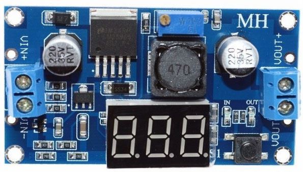 Napájecí modul, step-down měnič 2A s LM2596+LED displej