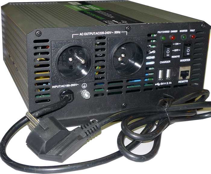Měnič napětí+UPS 12V/230V/600W, CARSPA CPS600, čistá sinusovka
