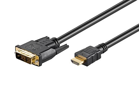GOOBAY Kabel HDMI 1.4 DVI-D (18+1) vidlice - HDMI vidlice 5m černá 51582