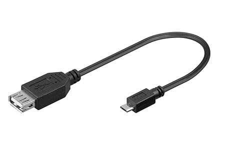 GOOBAY Kabel USB 2.0 USB A zásuvka, USB B micro vidlice 0,2m černá 95193