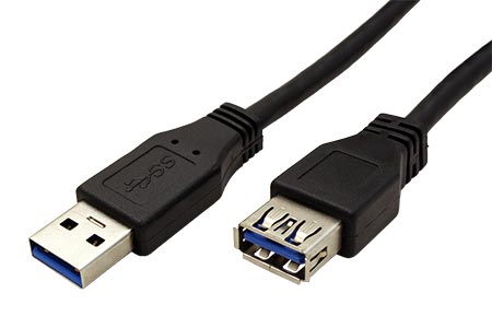 GOOBAY Kabel USB 3.0 USB A zásuvka, USB A vidlice 3m černá 5Gbps 93999