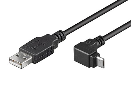 GOOBAY Cable USB 2.0 USB A plug, USB B micro plug (angle) 1.8m black 95343