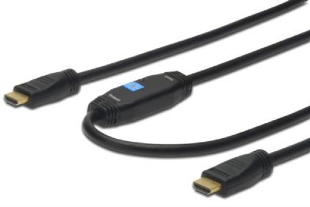 ASSMANN Kabel HDMI 1.4,se zesilovačem HDMI vidlice, z obou stran 15m AK-330118-150-S