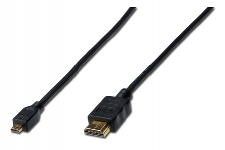 ASSMANN Kabel HDMI 1.4 HDMI micro vidlice - HDMI vidlice 2m černá AK-330109-020-S
