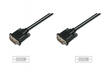 DIGITUS ASSMANN Kabel DVI-D (24+1) vidlice, z obou stran černá 500mm AK-320108-005-S