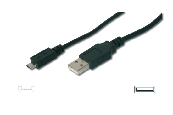 ASSMANN Kabel USB 2.0 USB A vidlice - USB B micro vidlice niklovaný 1m AK-300110-010-S
