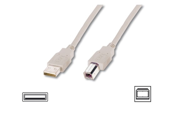 ASSMANN Kabel USB 2.0 USB A vidlice - USB B vidlice niklovaný 5m šedá AK-300105-050-E