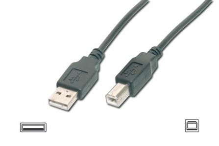 ASSMANN Kabel USB 2.0 USB A vidlice, USB B vidlice niklovaný 3m černá AK-300102-030-S