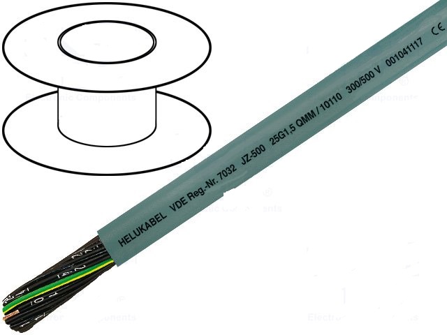 HELUKABEL Kabel JZ-500 licna CU 5x0,75mm2 PVC 300/500V H05VV5-F