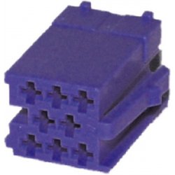 4CARMEDIA Těleso konektoru zástrčka Mini ISO 8 PIN modrá piny 341441