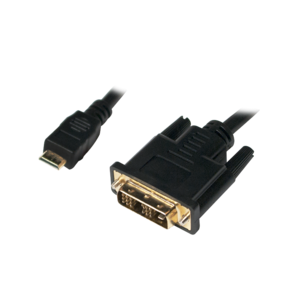 LOGILINK Kabel DVI-D (18+1) vidlice, HDMI mini vidlice 1m černá