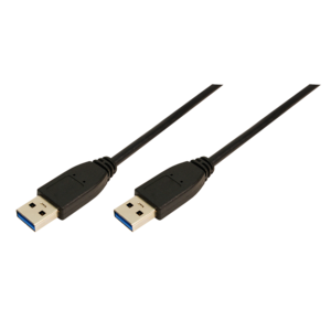 LOGILINK Kabel USB 3.0 USB A vidlice, z obou stran niklovaný 1m černá