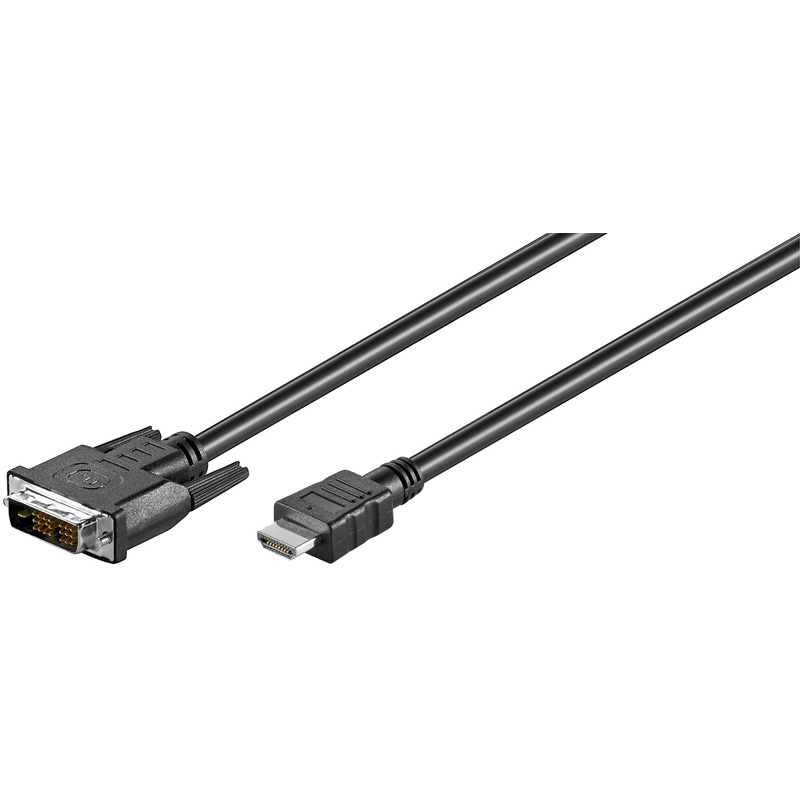 GOOBAY Kabel HDMI 1.4 DVI-D (18+1) vidlice - HDMI vidlice 5m černá
