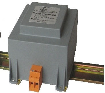 INDEL Transformátor zalévaný 100VA 230VAC 24V 4,16A na DIN lištu