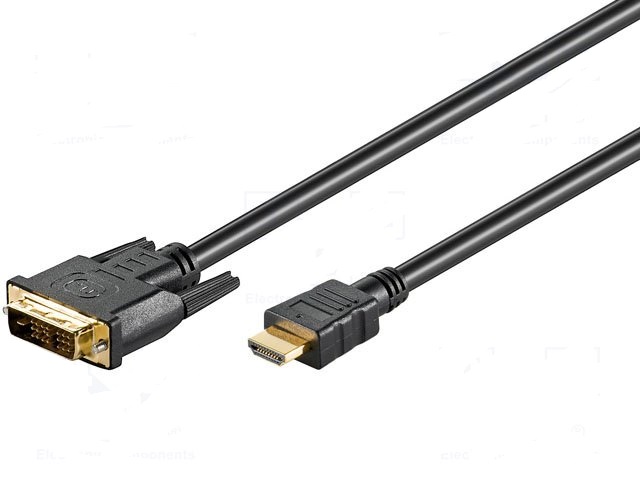 GOOBAY Kabel HDMI 1.4 DVI-D (18+1) vidlice - HDMI vidlice 2m černá 51580