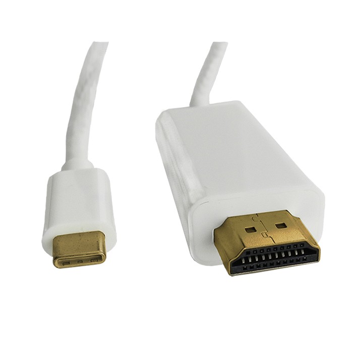 QOLTEC Adaptér USB 3.1 HDMI vidlice, USB C vidlice 1m Barva: bilá