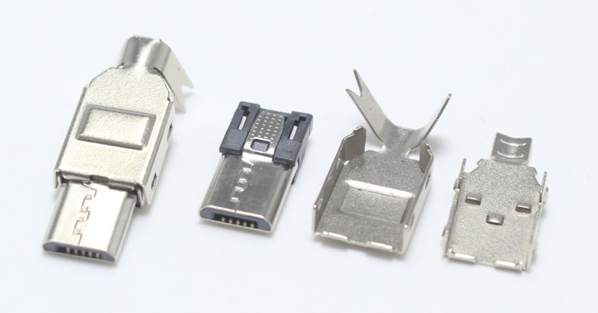 USB micro konektor kovový prodloužený kabelový