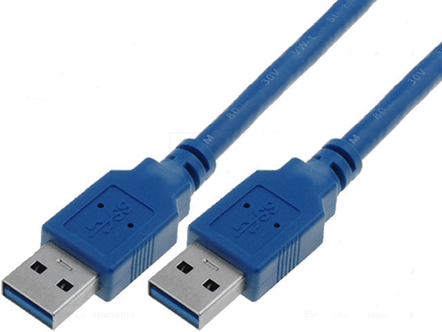 VCOM Kabel USB 3.0 USB A vidlice z obou stran niklovaný 3m modrá