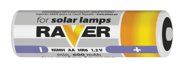 RAVER Nabíjecí baterie do solárních lamp AA (HR6) 600 mAh