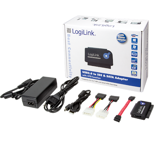 LOGILINK Adaptér USB na SATA IDE 40pin,IDE 44pin,SATA zásuvka 5Gbps