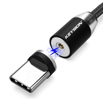 Magnetický USB kabel s USB C konektorem opletený 2m
