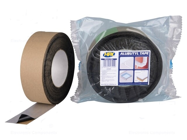 HPX Tape: sealing W: 50mm L: 20m D: 0.5mm black butyl aluminium
