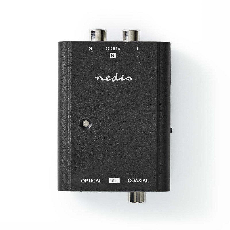 NEDIS Převodník Stereo na Digitální Audio | 1cestný - 2x RCA (Stereo) | Digitální RCA (S/PDIF) + TosLink