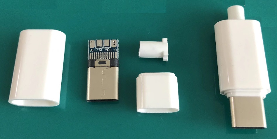 USB C konektor kabelový rozebíratelný bílý