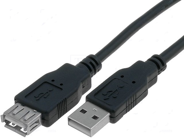 VCOM Kabel USB 2.0 USB A zásuvka USB A vidlice niklovaný 5m černá