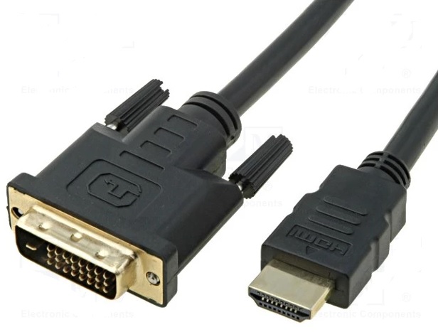 VCOM Kabel DVI-D (24+1) vidlice - HDMI vidlice 3m černá