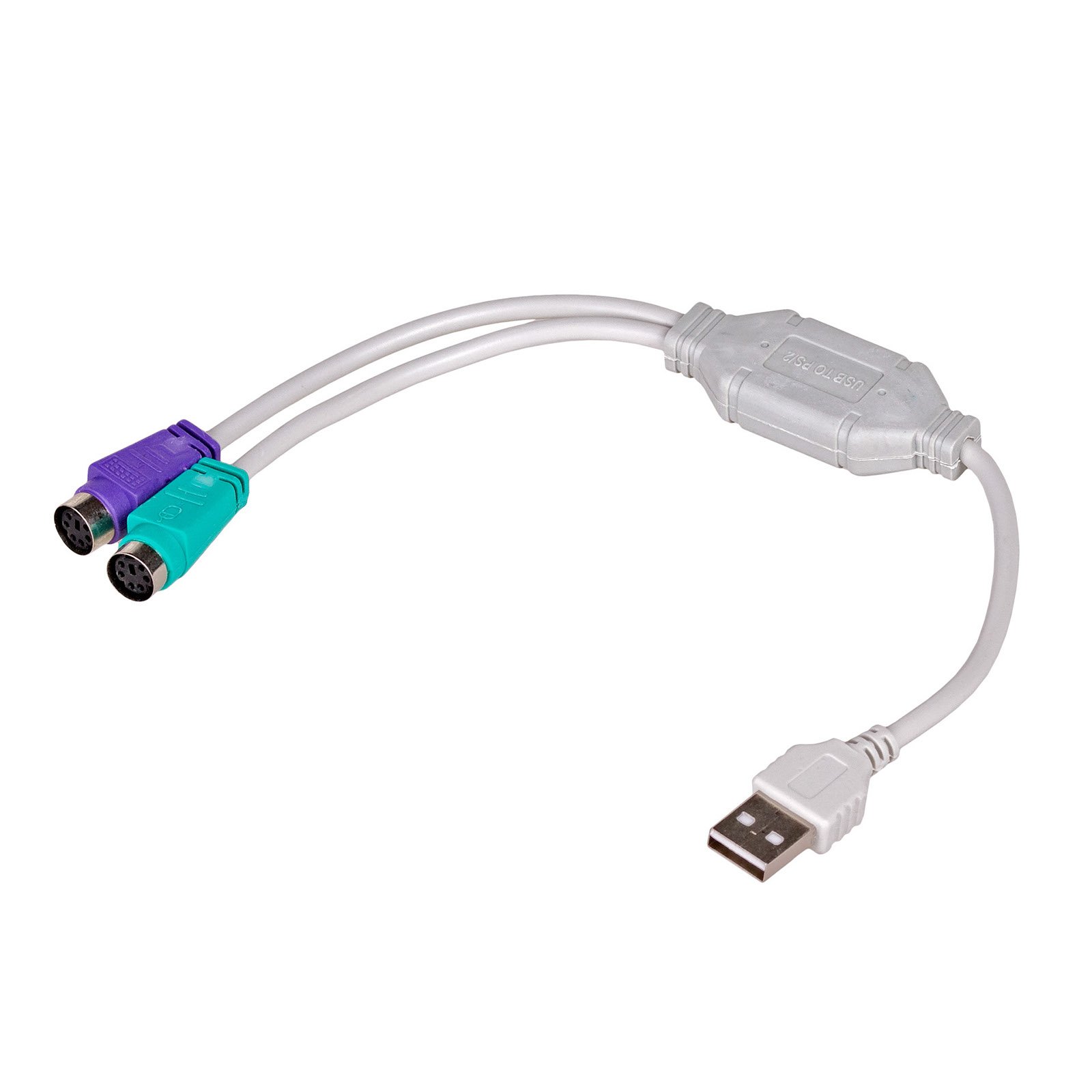 AKYGA Adaptér USB-PS2 PS/2 zásuvka x2,USB A vidlice bílá