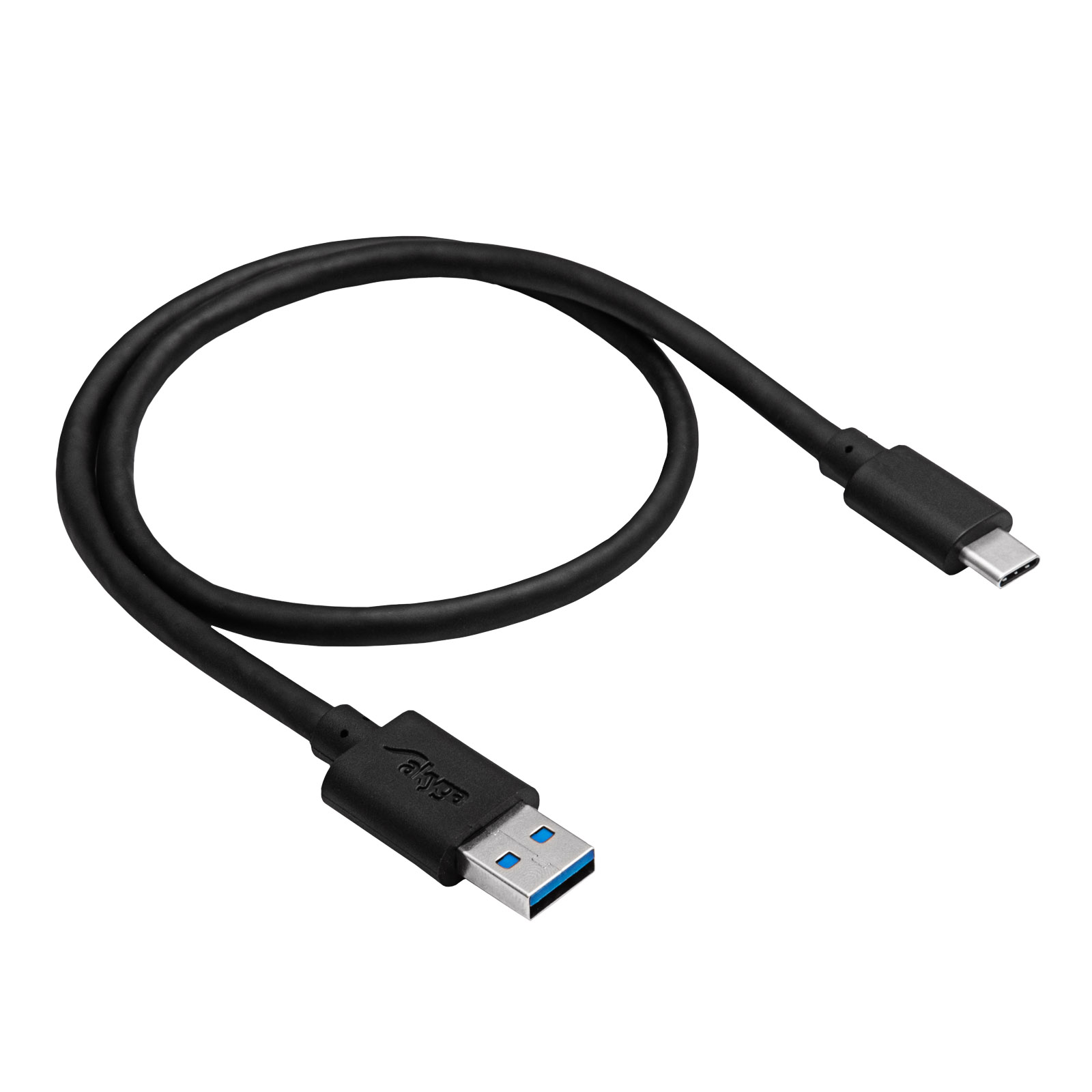 AKYGA Kabel USB 3.1 USB A vidlice,USB C vidlice niklovaný 1m černá