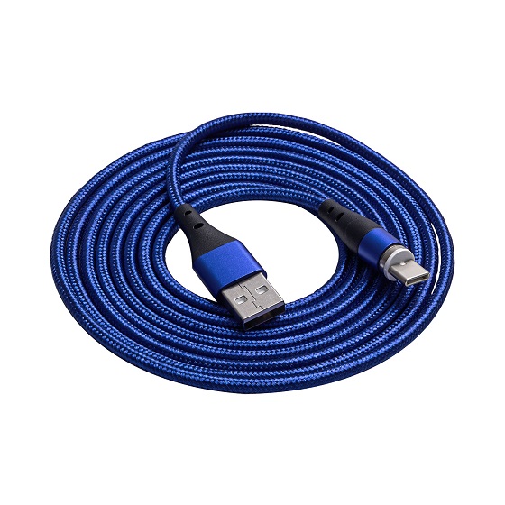 AKYGA Kabel USB 2.0 USB A vidlice,USB C vidlice niklovaný 2m modrá