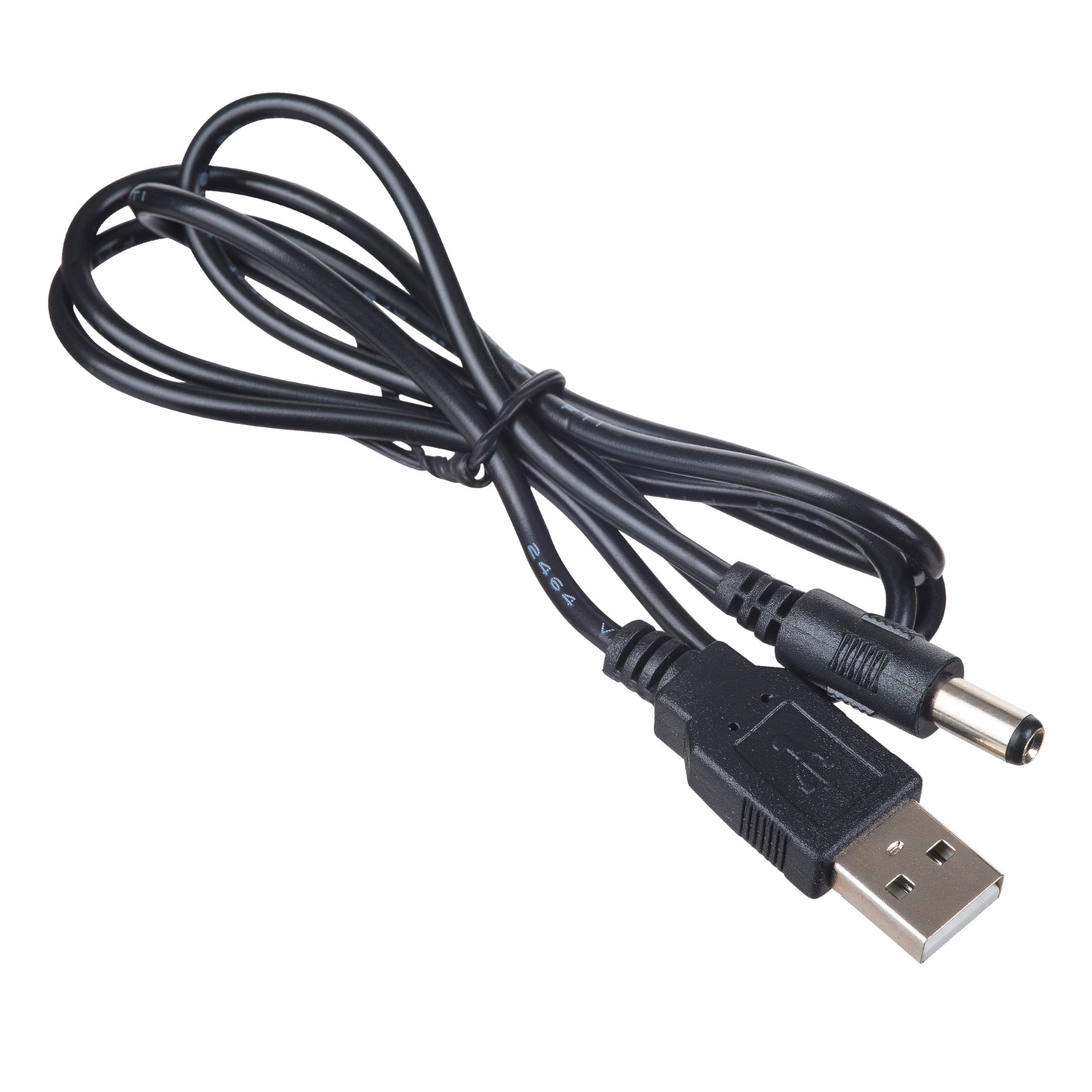 AKYGA Kabel USB A vidlice,DC 5,5/2,5 zástrčka přímý černá 0,8m