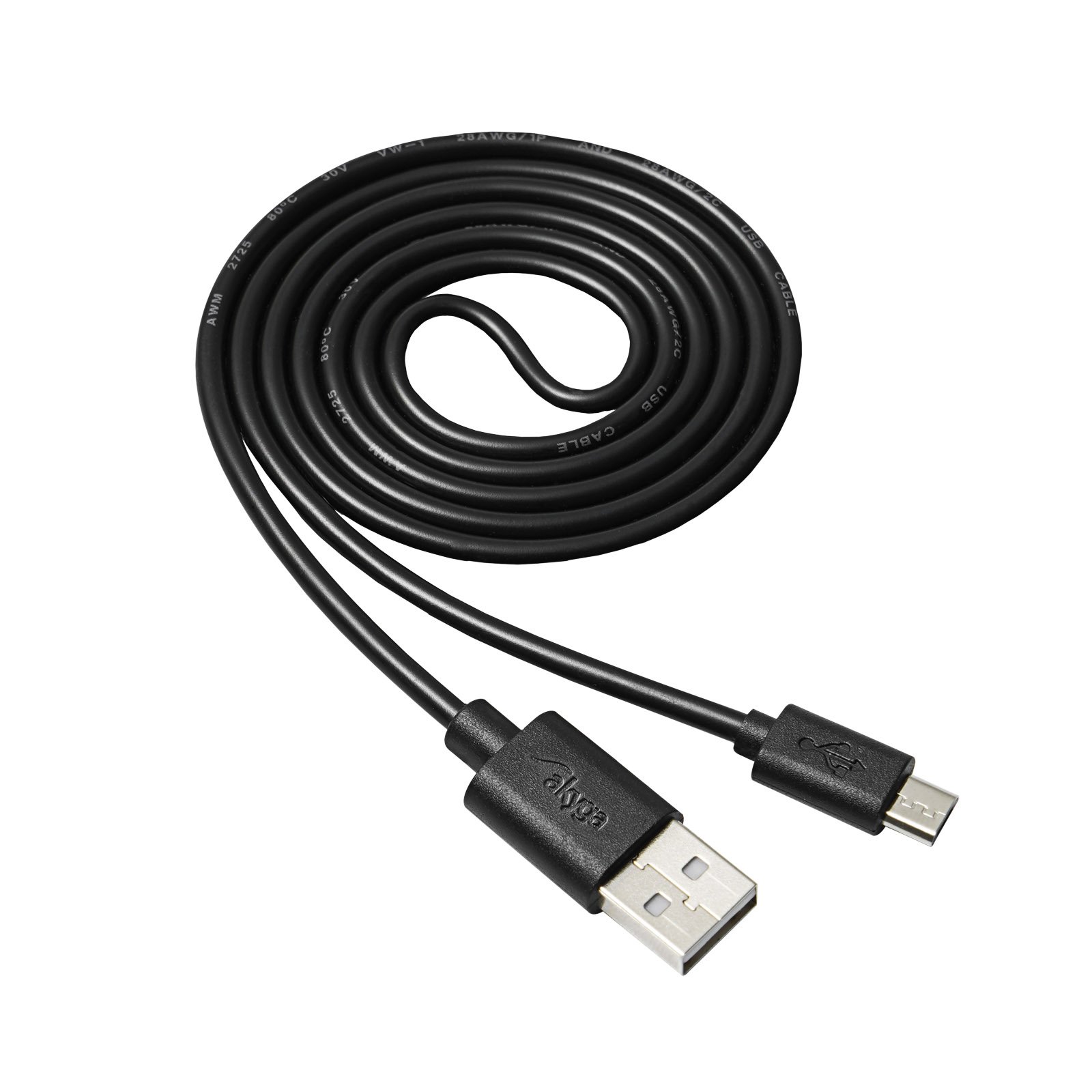 AKYGA Kabel USB 2.0 USB A vidlice,USB B micro vidlice niklovaný 1m